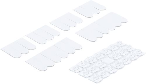 Sada dekoračních úchytek, transparentní, 20dílná - BGS 80899