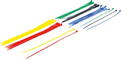 Souprava vázacích pásek, barevné, 4,8 x 300 mm, 50dílná - BGS 80771