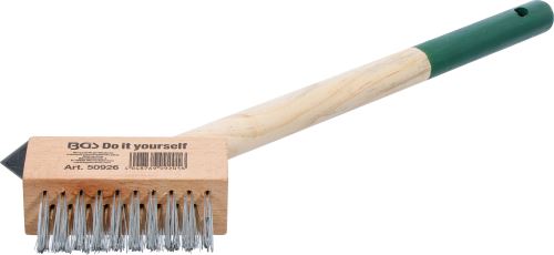 Drátěný kartáč na plevel se škrabkou 300 mm BGS 50926