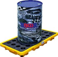 Vana pro vypouštění a odkapávání oleje, s mřížkovým roštem, pro sudy 2× 200 l - BGS 70047 (1)