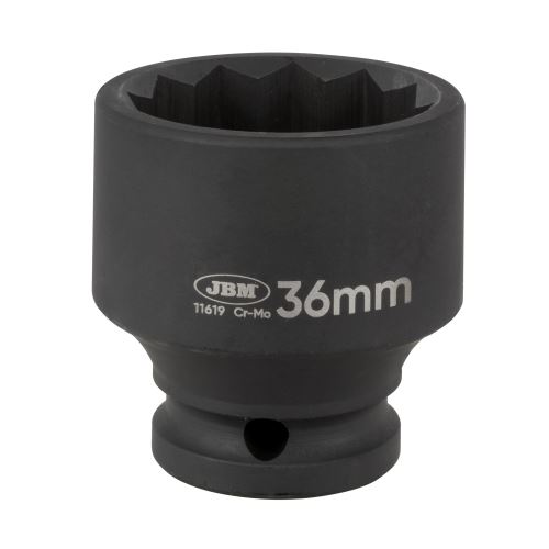 JBM Hlavice nástrčné 1/2" 36 a 27 mm, 12ti hranné, tvrzené
