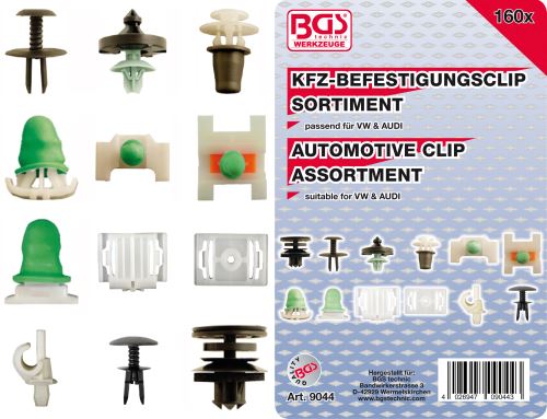 Výprodej/Příchytky čalounění pro vozy VW, Audi, sortiment 160 dílů - BGS 9044