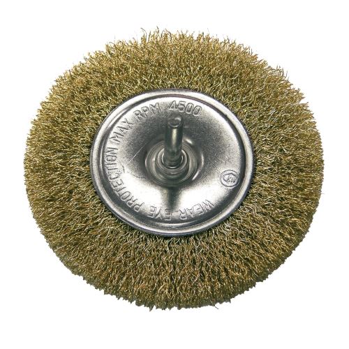 Kartáč kulatý mosazný s dříkem =6 MM, průměr 75MM