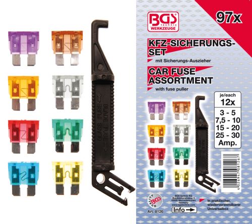 Pojistky ploché ,sortiment 96 dílů - BGS 8126