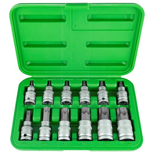 Hlavice zástčné 1/2" TORX, sada 12  - zinek