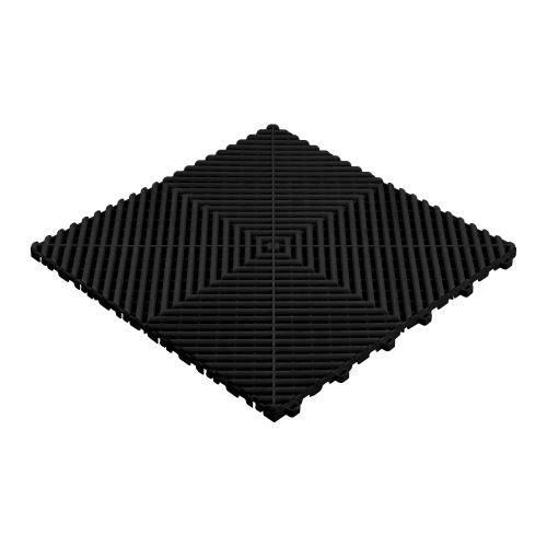 Černá perforovaná PP podlaha / podložka 400 × 400 × 18 mm