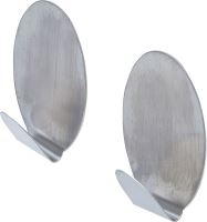 Stainless Steel Adhesive Hooks, 45 x 70 mm, 1.5 kg, 2 pcs. - BGS 88232