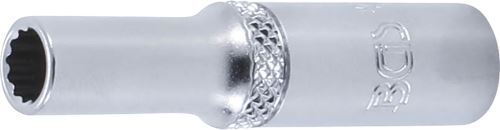 BGS Hlavice nástrčné 1/4", 4 - 13  mm, dvanáctihranné, prodloužené