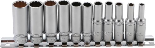Hlavice nástrčné 1/4" 4-13 mm,12ti hranné,prodloužené, 11 dílů - BGS 5251