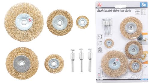 Kartáče drátěné pro vrtačky,  O 25-75 mm, 8 pcs. - BGS 50908