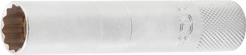 Hlavice nástrčná 3/8" 14 x 90 mm, pro zapalovací svíčky, 12ti hranná s magnetem - BGS 2446