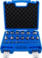 Hlavice nástrčné šestihran, 1/4" 6,3 mm, 1/2" 12,5 mm, 23 dílů - BGS 2246