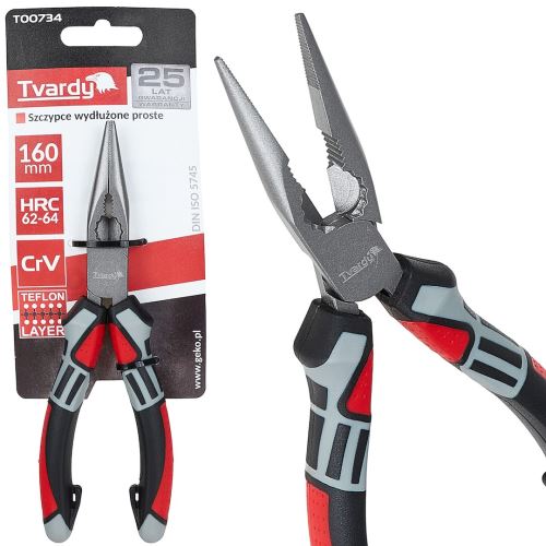 Kleště rovné s dlouhými čelistmi 160 mm CrV  - GEKO T00734
