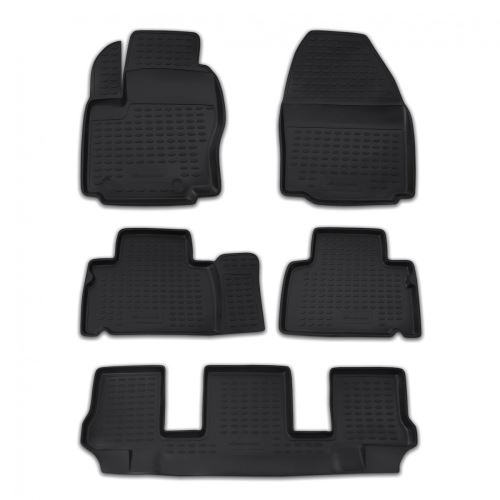 Gumové autokoberce Ford Galaxy 2006-2015 (7 míst) oválná fixace