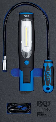 Pěnová vložka (modul) sada ruční lampy a lampy s magnetem, 3dílná - BGS 4146