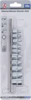 Nástrčné hlavice E-profil, 6,3 mm (1/4") / 10 mm (3/8"), E4 - E16, 10dílná sada na kole - (3)